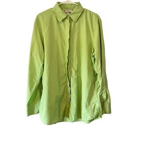 Coolibar Green Button Down Athletic Top Size X-Large